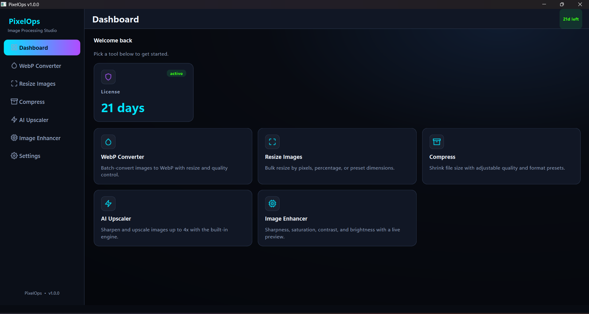 PixelOps dashboard