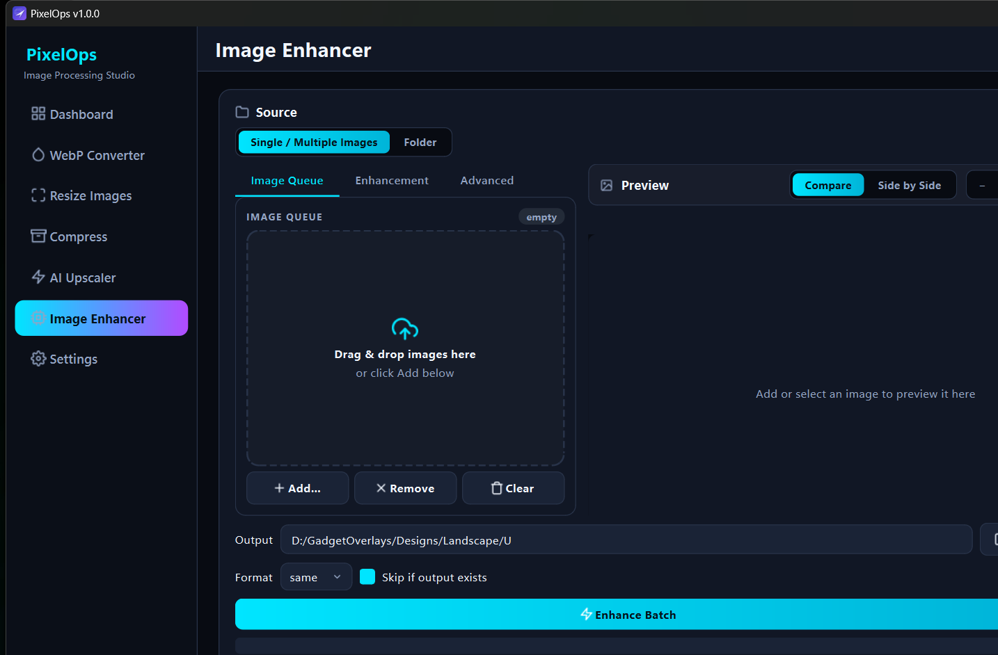 Image Enhancer page